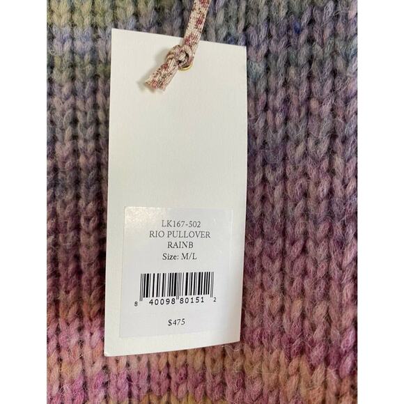 Rare! Love Shack Fancy Rio Rainbow Wool Alpaca Pullover Sweater Size M/L NWT - Picture 12 of 16
